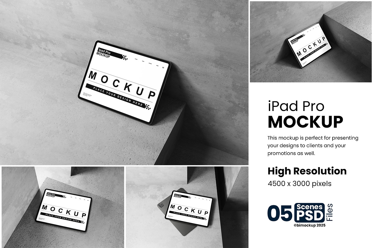 iPad Pro Mockup, an iPad Mockup by bimockup (Photo 1 of 6)