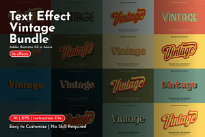 Vintage Text Effects Bundle, a Layer Style Add-On by WM48 Shop