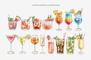 Watercolor cocktails clipart PNG, a Food Illustration by AquarelleSpace (Thumbnail 2 of 4)