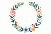 Elegant Watercolor Floral Wreaths, an Illustration by Creativeshirt (Thumbnail 6 of 11)