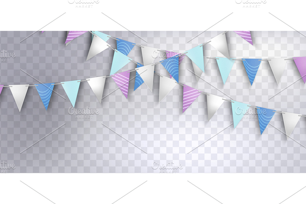Colorful party flag bunting -, an Object Illustration by art PVP - market
