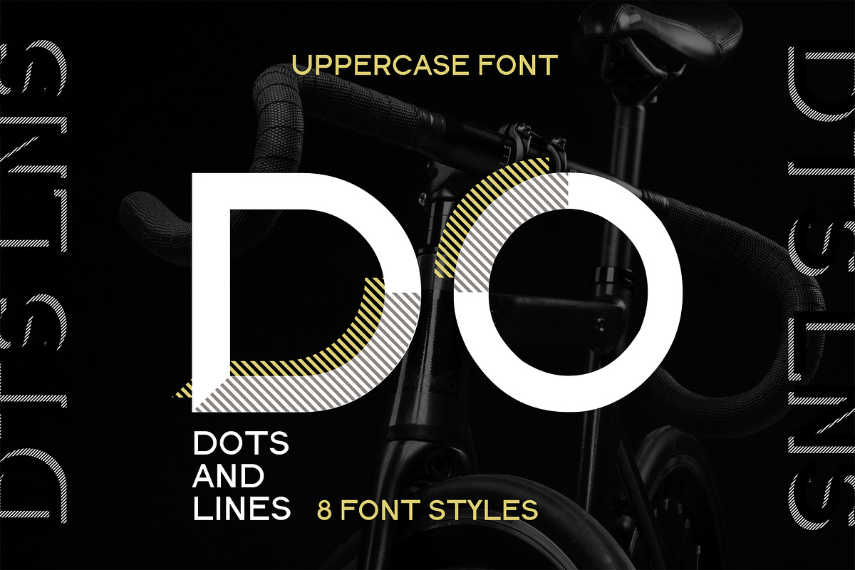 Dots Lines. Display font, 8 styles.