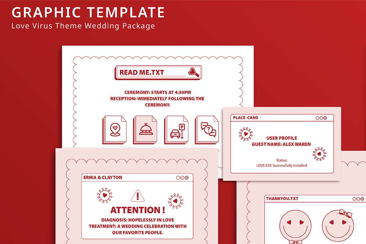 Love Virus Wedding Invitation Suite, an Invitation Template by Squirrel92 (Photo 3 of 4)