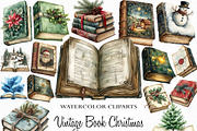 Vintage Book Christmas Sublimation, an Illustration by Craft Nest (Thumbnail 1 of 6)