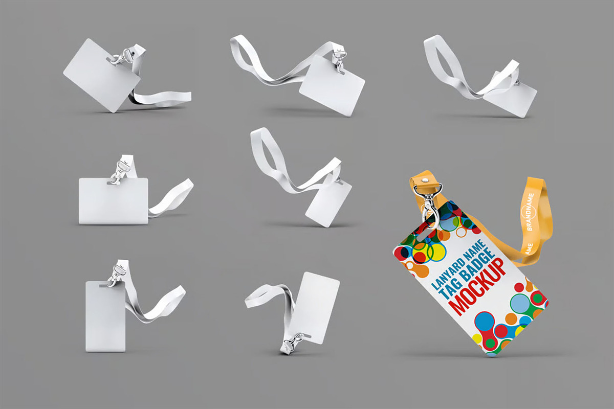 Lanyard Tag Badge Mock-Up, an Advertising Mockup by Se٧enStudio (Photo 3 of 8)