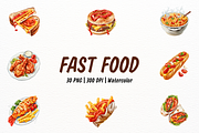 Watercolor Hyperrealistic Fast Food, a Food Illustration by New-School-Wave (Thumbnail 1 of 5)