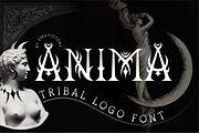 Anima - Tribal Mystical Logo Font, a Blackletter Font by Struvictory.art (Thumbnail 1 of 9)