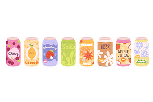 Aluminium cans refreshing drinks, a Background Graphic by LadadikArt