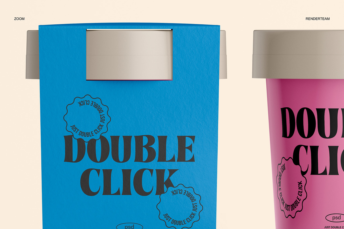 Ice Cream Packaging Mockup Set, a Cups & Container Mockup by Renderteam (Photo 4 of 14)