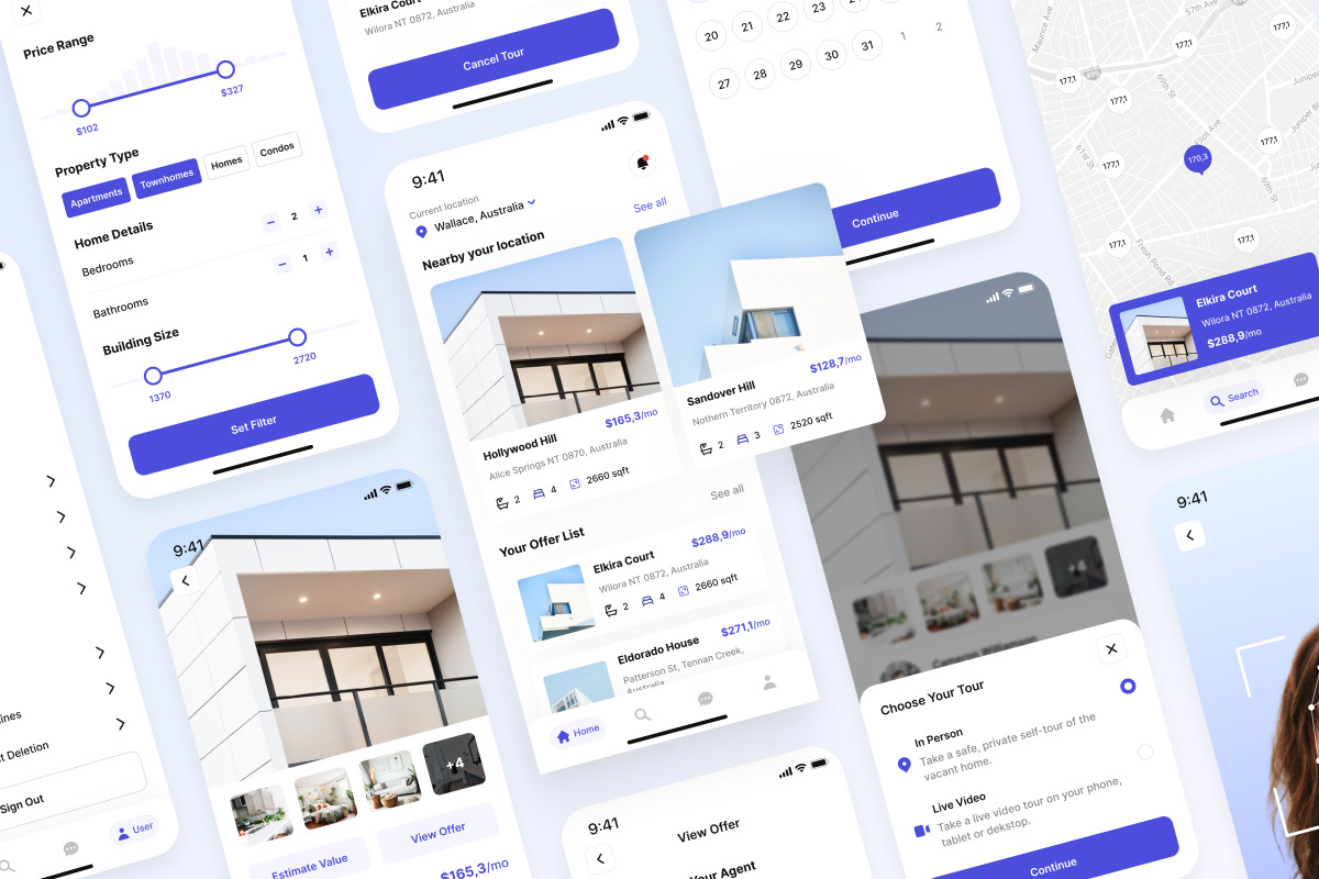 Restate - Real Estate Mobile App, an UI Kit Template by Elux Space (Photo 2 of 6)