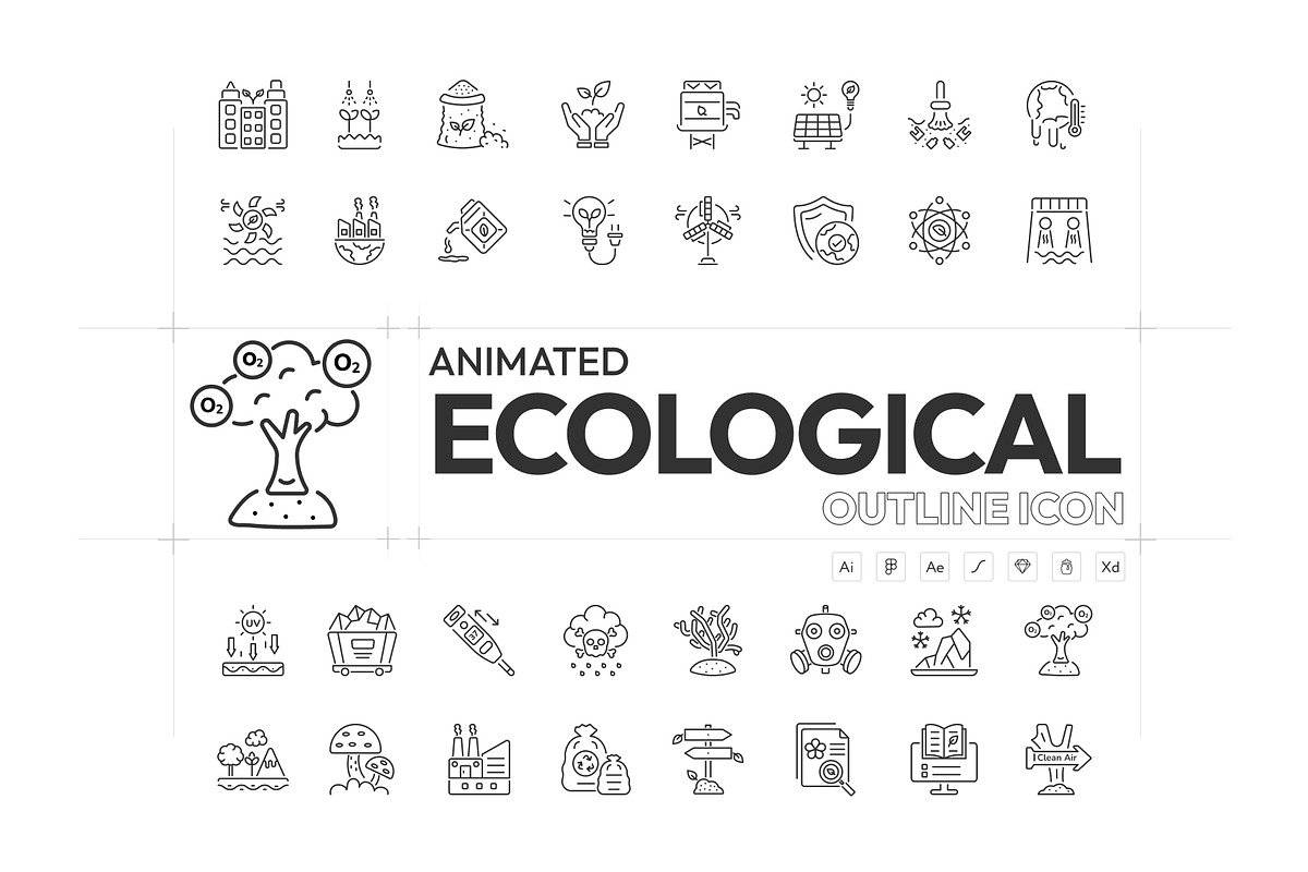 Animated Ecological Icons, an Outline Icon by Prosymbols (Photo 1 of 6)