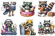 Funny Raccoon PNG Bundle Sublimation, an Illustration by DreamArtGraphic (Thumbnail 4 of 5)