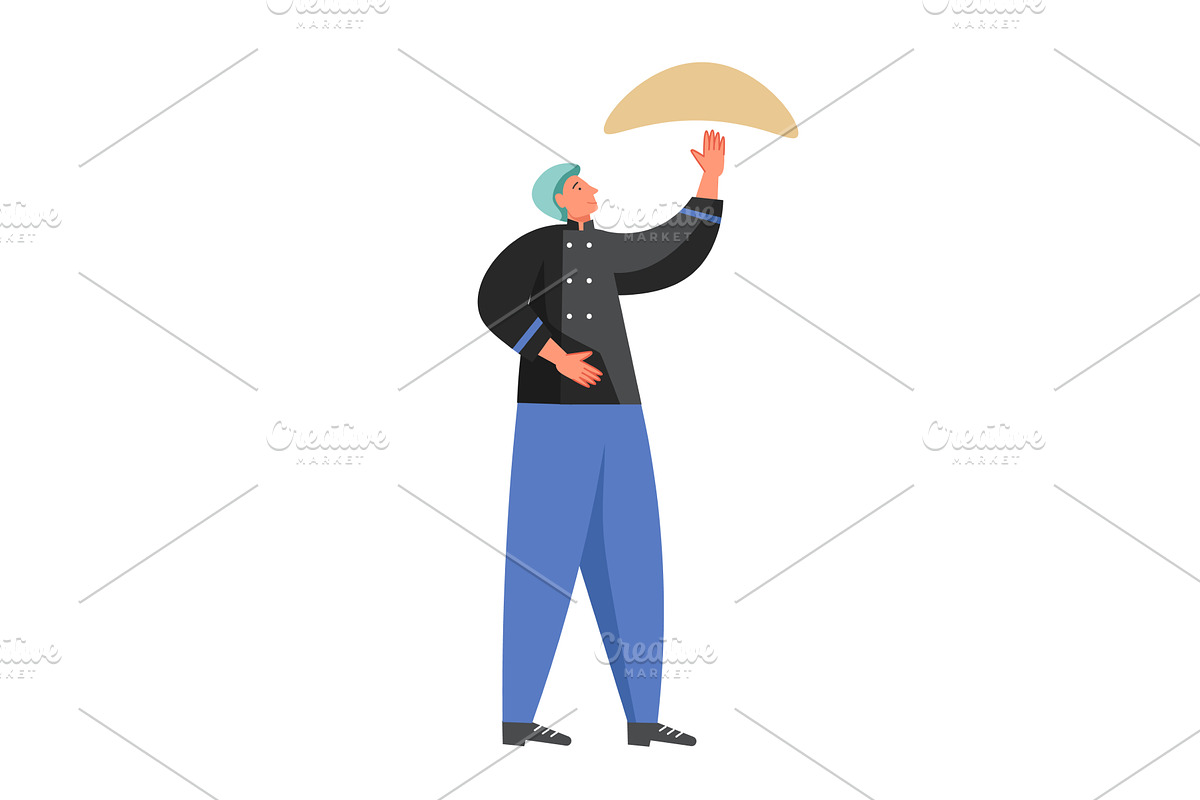 Restaurant staff cartoon character, a Person Illustration by Sky Pics Studio