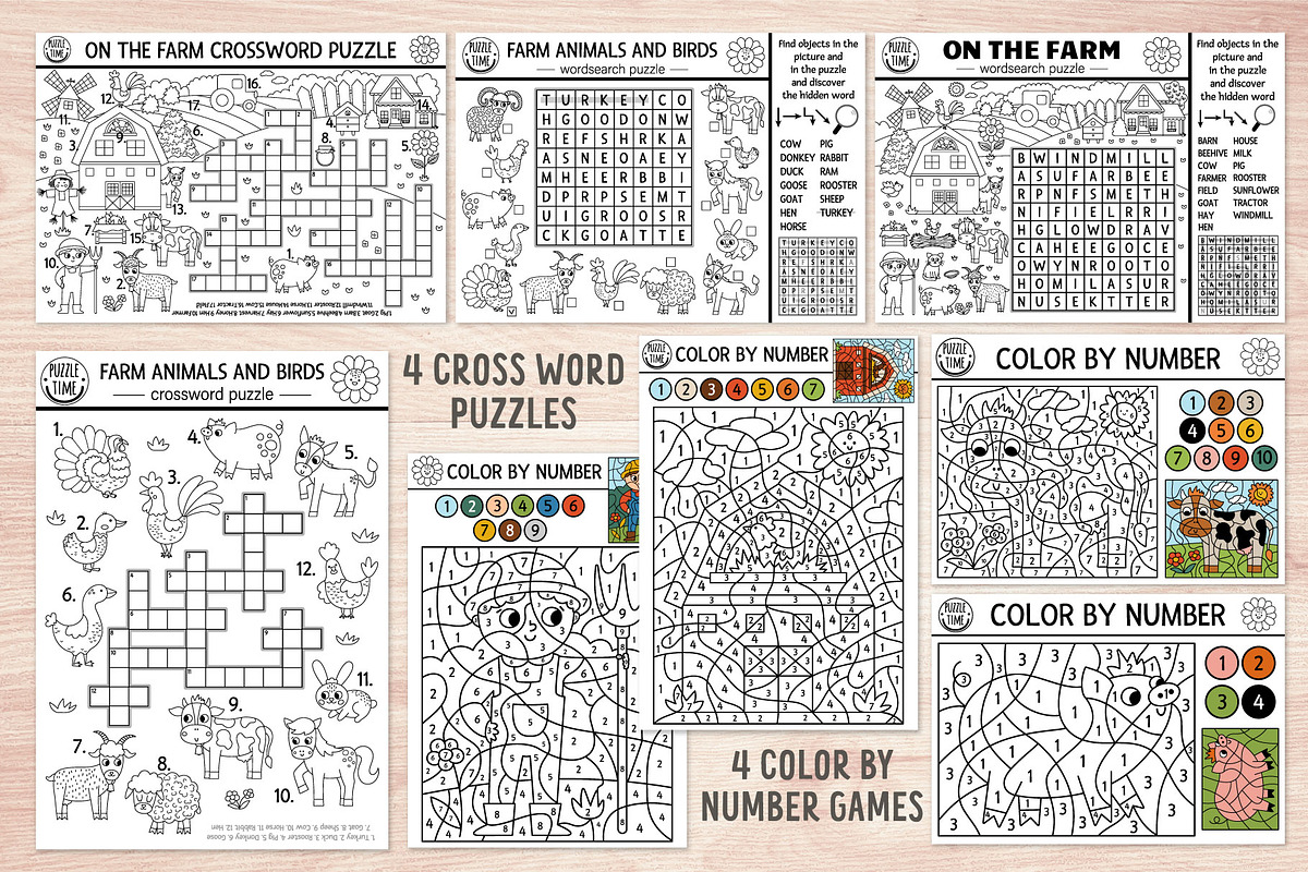 On the farm coloring games, an Animal Illustration by Lexi Claus