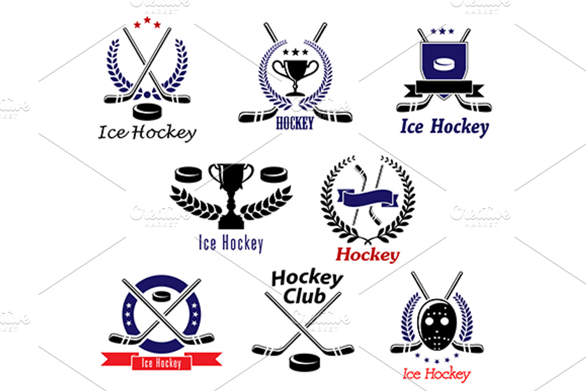 Ice hockey emblems and logo, a Solid Icon by Vector Tradition (Photo 1 of 3)