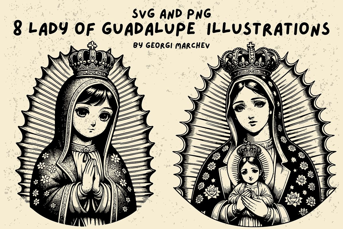 Our Lady of Guadalupe Bundle SVG PNG, a Person Illustration by Ray Crimson