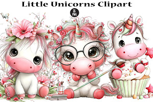Little Unicorns Clipart, a Seasonal Illustration by CreationArt