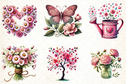 Pink Spring Clipart, an Illustration by DreamCafeArt (Thumbnail 3 of 5)