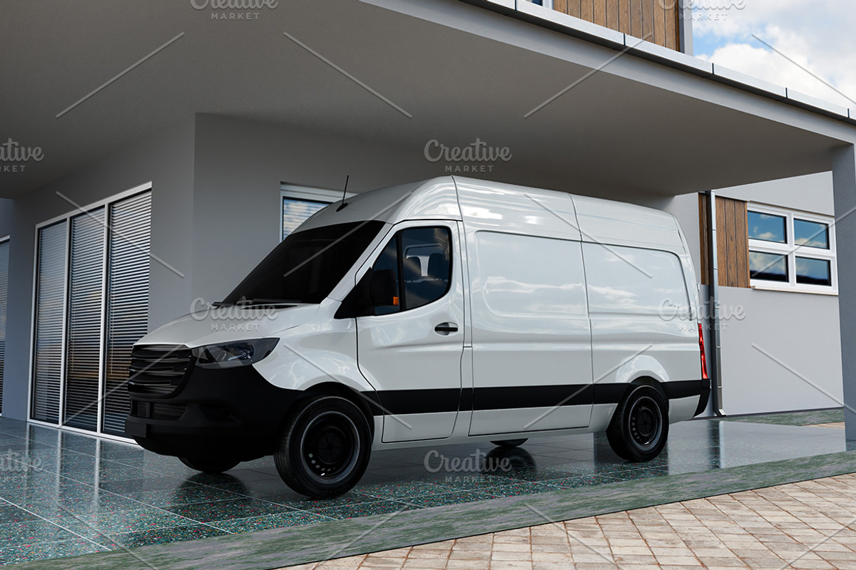 Delivery Car Mockup, an Advertising Mockup by Artlogs (Photo 5 of 5)