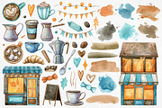 Watercolor Coffee Collection, a Decorative Illustration by Aquarellka (Thumbnail 3 of 8)
