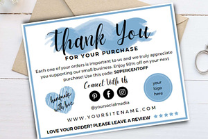 Thank You Order Card Blue Canva 15