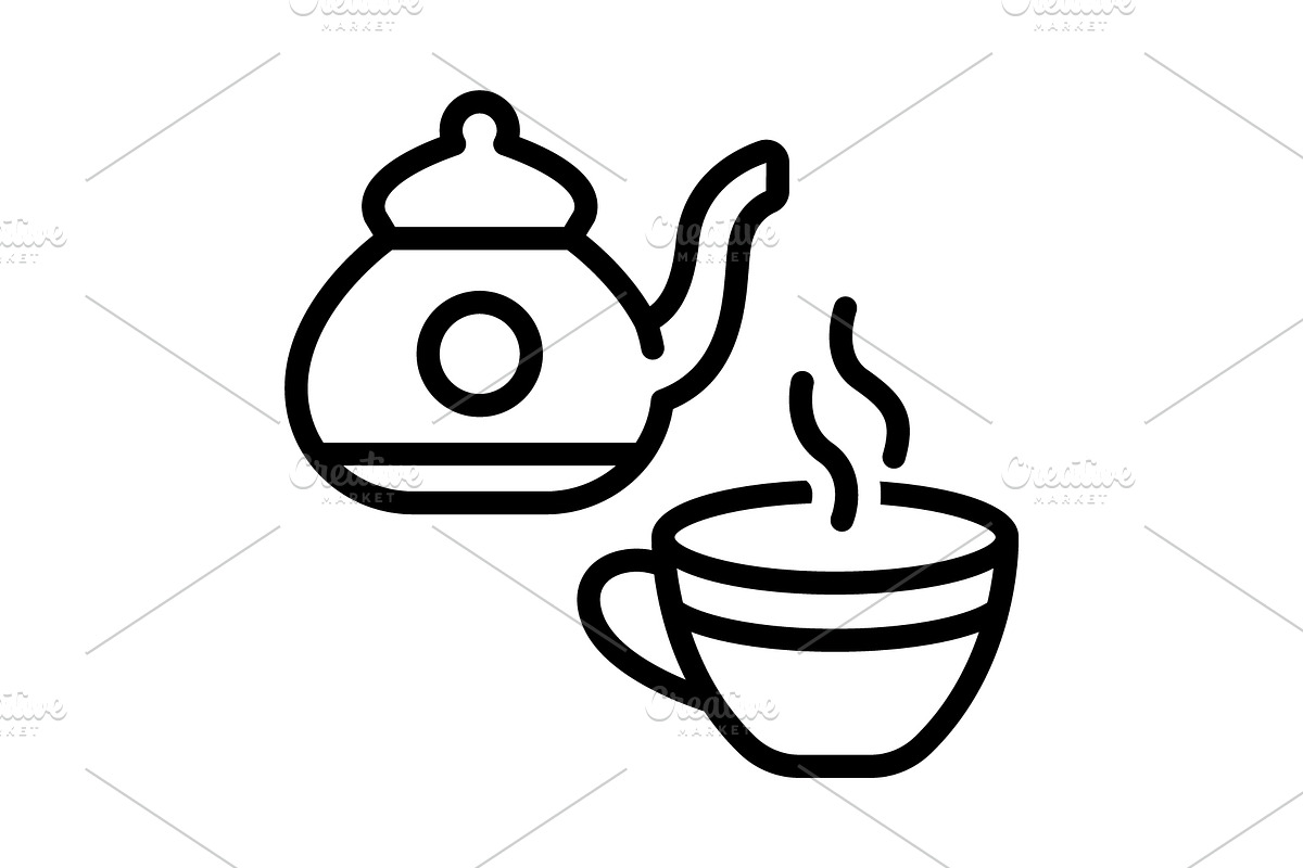 Tea drink black icon, an Outline Icon by Creative priyanka