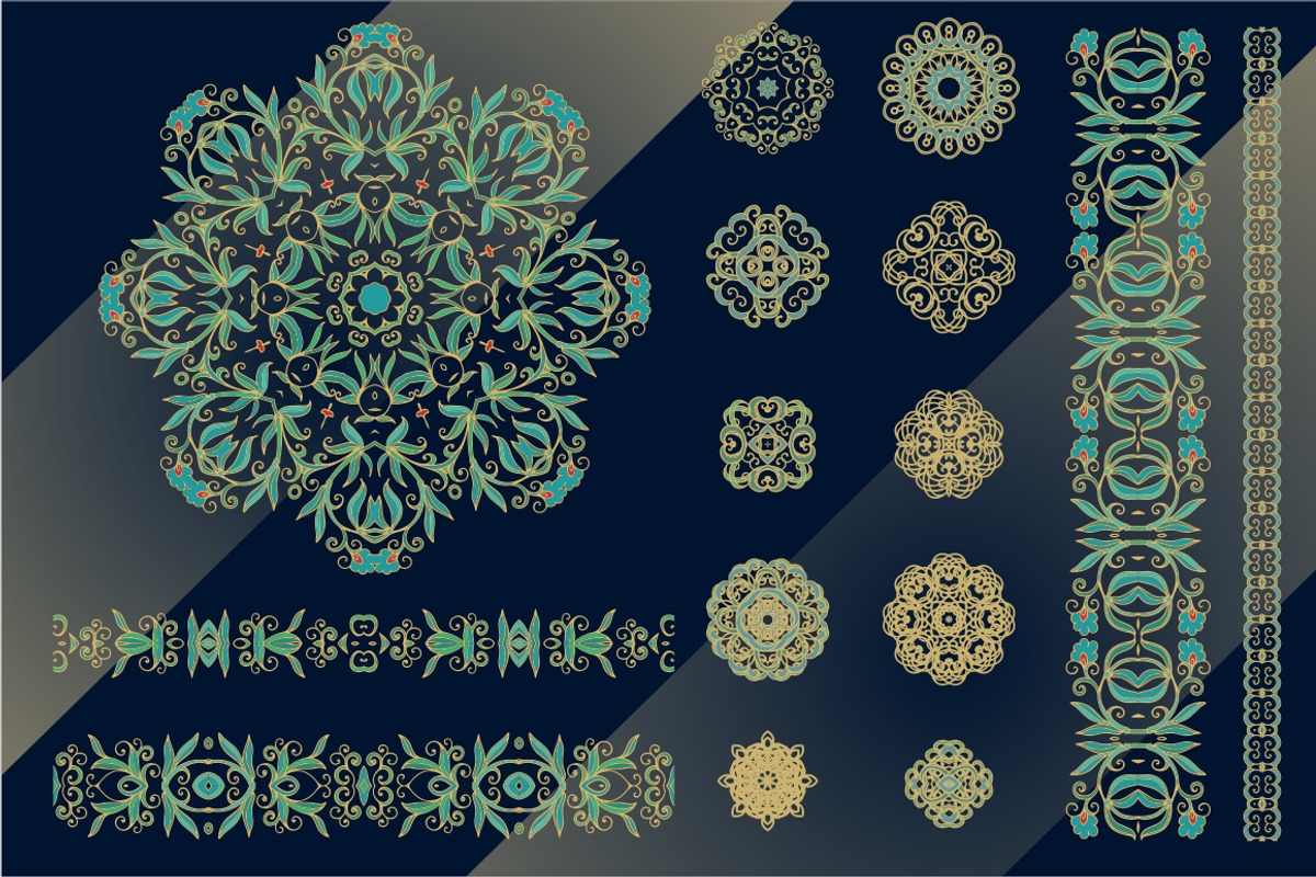 Ornamental rosettes, borders, decor, a Decorative Illustration by Dainia (Photo 2 of 2)