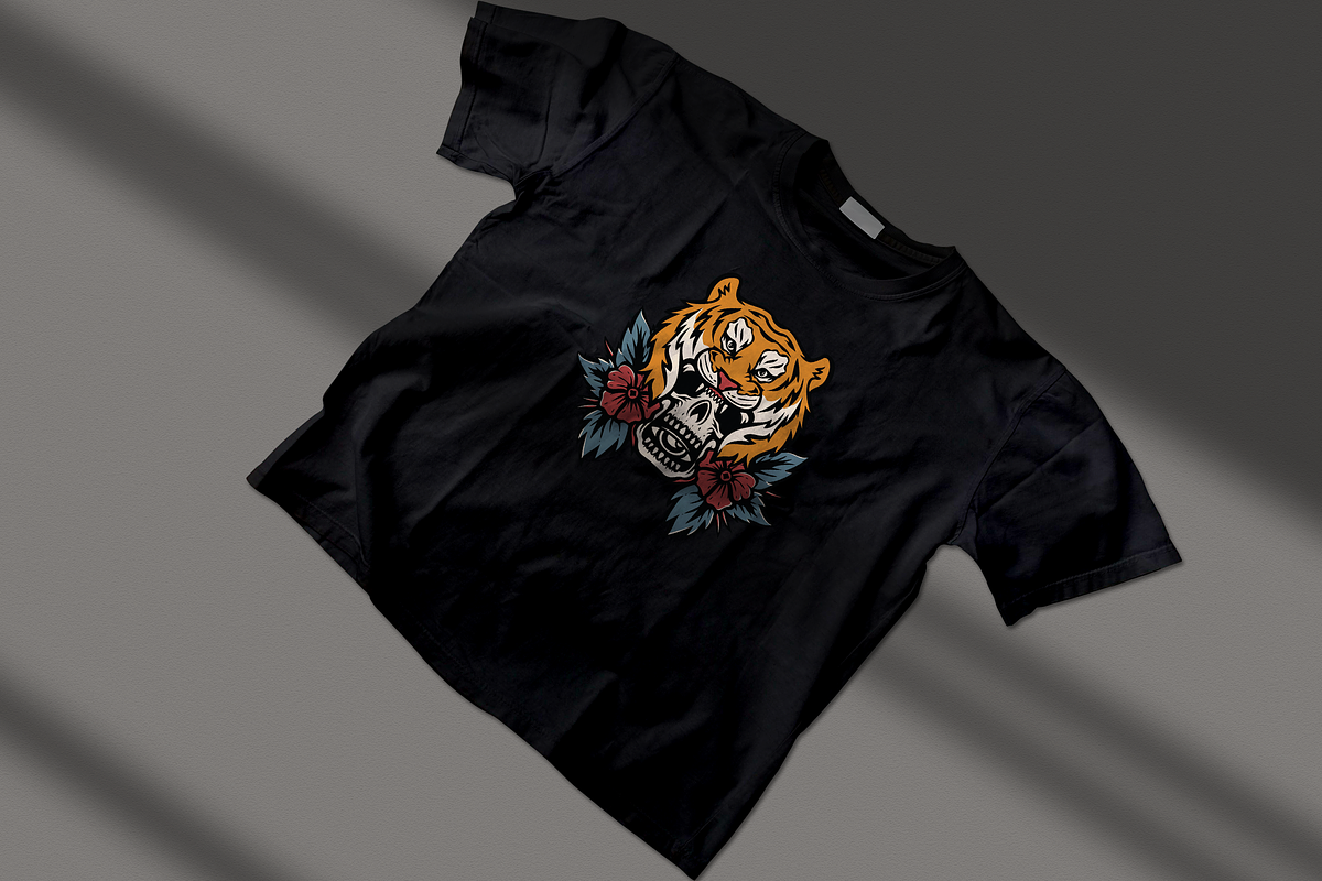 Tiger and Skull with Flowers, an Object Illustration by nomlimo.com (Photo 3 of 3)
