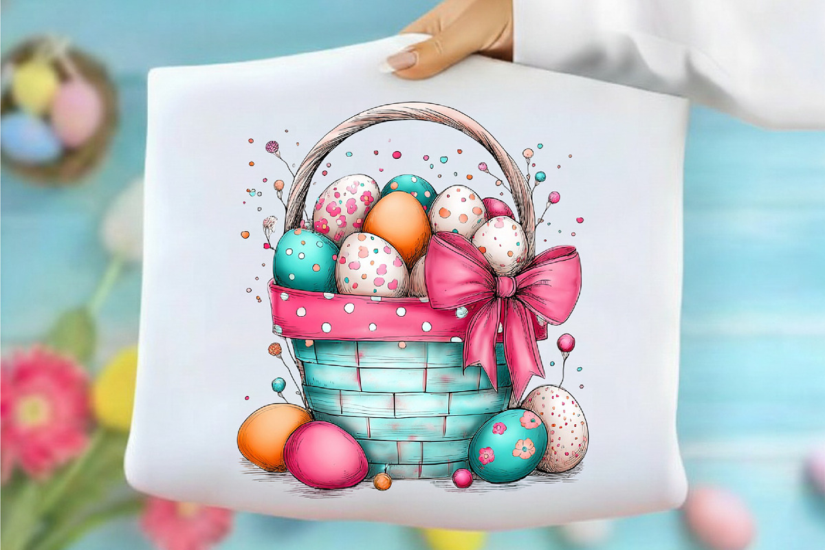 Whimsical Easter Egg Basket Clipart, an Illustration by designcity5 (Photo 5 of 5)