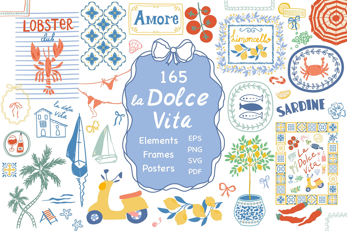 Italian Dolce Vita clipart & posters, an Object Graphic by Tani Kuzminka (Photo 1 of 15)