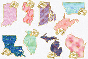 50 States Sublimation Clipart Bundle, an Illustration by OldMarket Designs (Thumbnail 5 of 12)