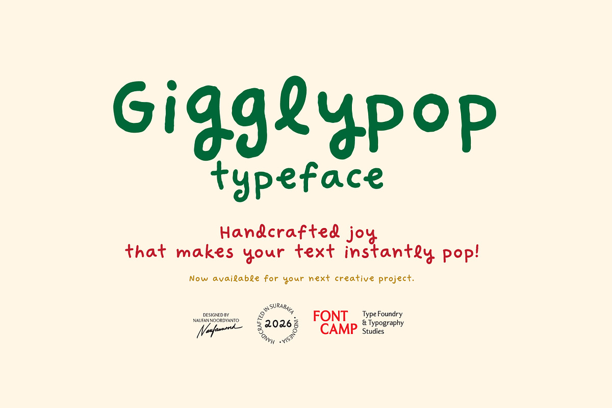 Gigglypop Font, a Handwritten Font by Fontcamp Type Foundry (Photo 1 of 17)
