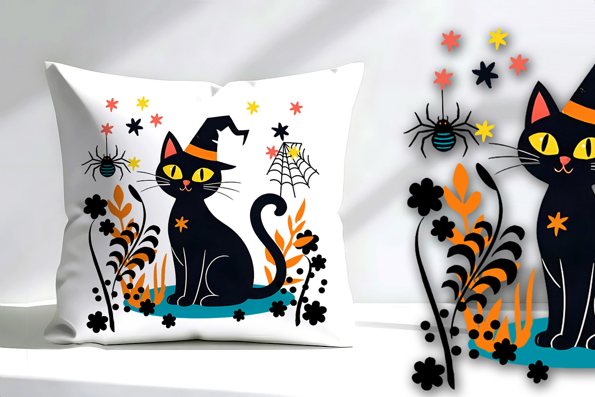 Halloween Cat in the Meadow, an Animal Illustration by Sharon Schwalbe (Photo 2 of 5)