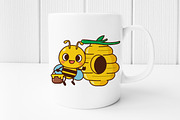 Funny Honey Bee Cartoon, Clipart, an Animal Illustration by Noey smiley (Thumbnail 4 of 7)