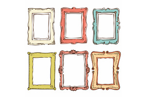 Six colorful handdrawn picture, an Object Illustration by Vectorstockersland