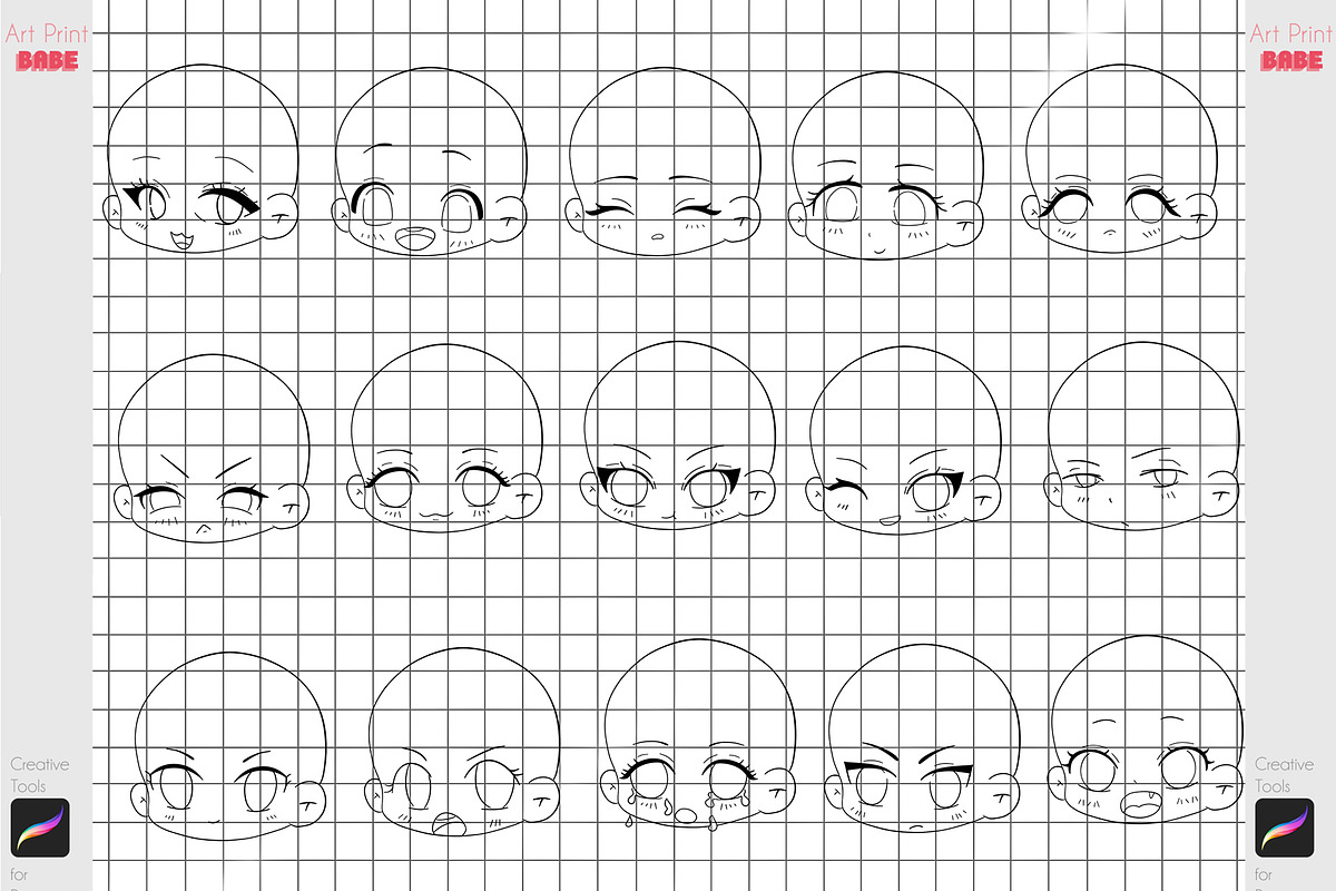 Procreate Chibi Maker Beginner Brush, a Brush Add-On by ArtPrintBabe