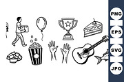 Hand Drawn Everyday Icon Set, an Illustration by designvectx (Thumbnail 1 of 3)