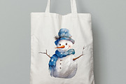 Snowman Watercolor Clipart. AI, a Seasonal Illustration by BonbonnyDesigns (Thumbnail 5 of 5)