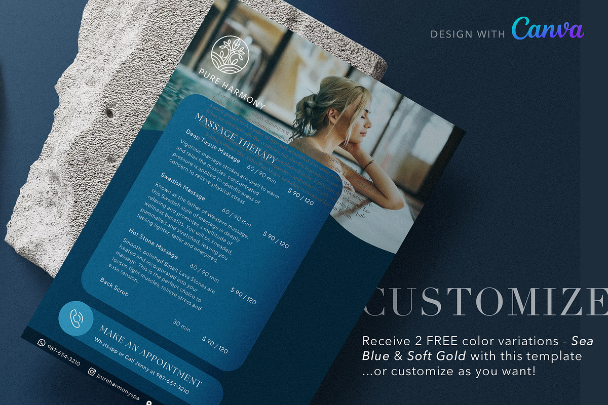 Massage Spa Price List & Flyer, a Marketing Template by White Dreamers (Photo 3 of 10)