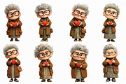 Whimsical Grandma Holding Heart Clip, an Illustration by Libby Wishes (Thumbnail 2 of 7)