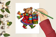 Whimsical Christmas Animals Clipart, a Seasonal Illustration by designcity5 (Thumbnail 5 of 5)