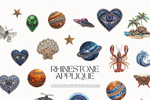 RHINESTONE APPLIQUE Collage