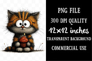Birthday Cat Whimsical Clipart, an Animal Illustration by Designking (Thumbnail 4 of 5)