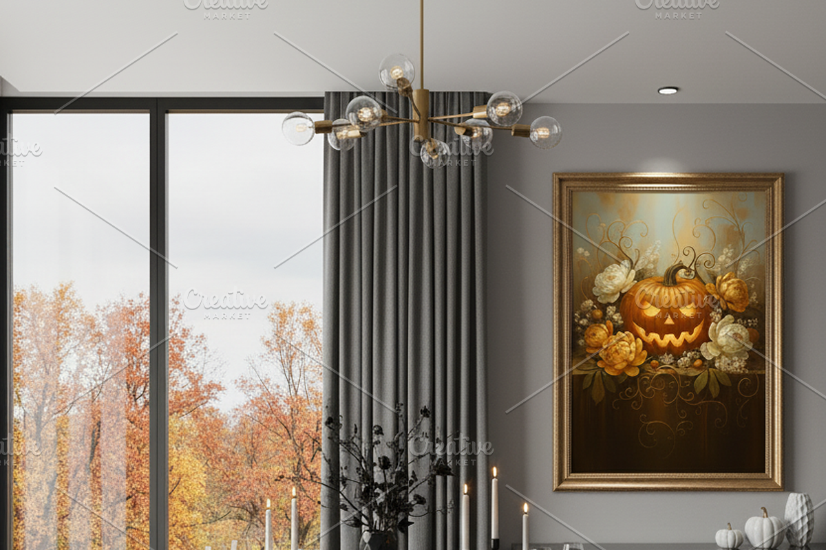 Elegant Gold Floral Halloween Print, a Background Graphic by Floraphoria (Photo 5 of 7)