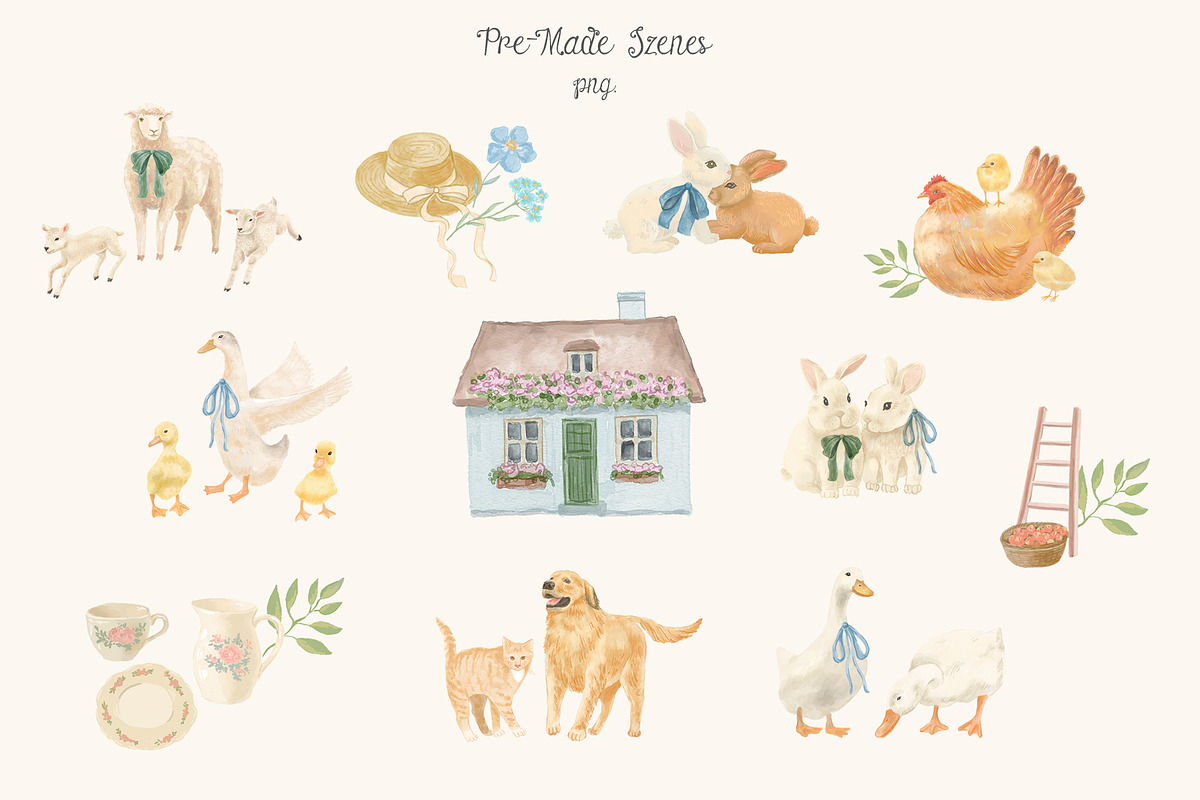 Cottagecore Easter. Hand-Drawn Art., a Seasonal Illustration by Designwork (Photo 4 of 12)