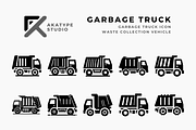 Garbage Truck Icon Vector, an Icon by Akatype Studio (Thumbnail 1 of 3)