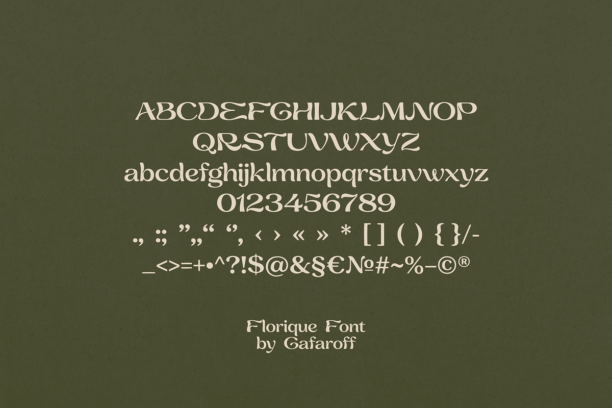 Florique Decorative Art Nouveau Font, a Serif Font by gafaroff studio (Photo 10 of 10)