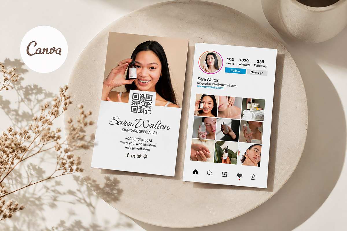 Canva Instagram Business Card, a Business Card Template by Saman Osama (Photo 6 of 7)