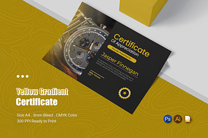 Yellow Gradient - Certificate, a Print Template by Esensifiksi.studio