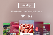 Foodify App UI kit, an UI Kit Template by Designerbundle (Thumbnail 1 of 4)
